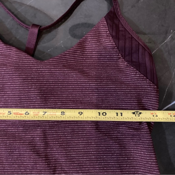 Lululemon Aphrodite Tank Tonka Stripe Bordeaux Drama / Heather’s Bordeaux Size 6 - Picture 9 of 11